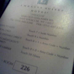 Another night in another hotel...