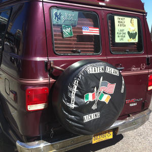 A late entry in the van decoration contest.
