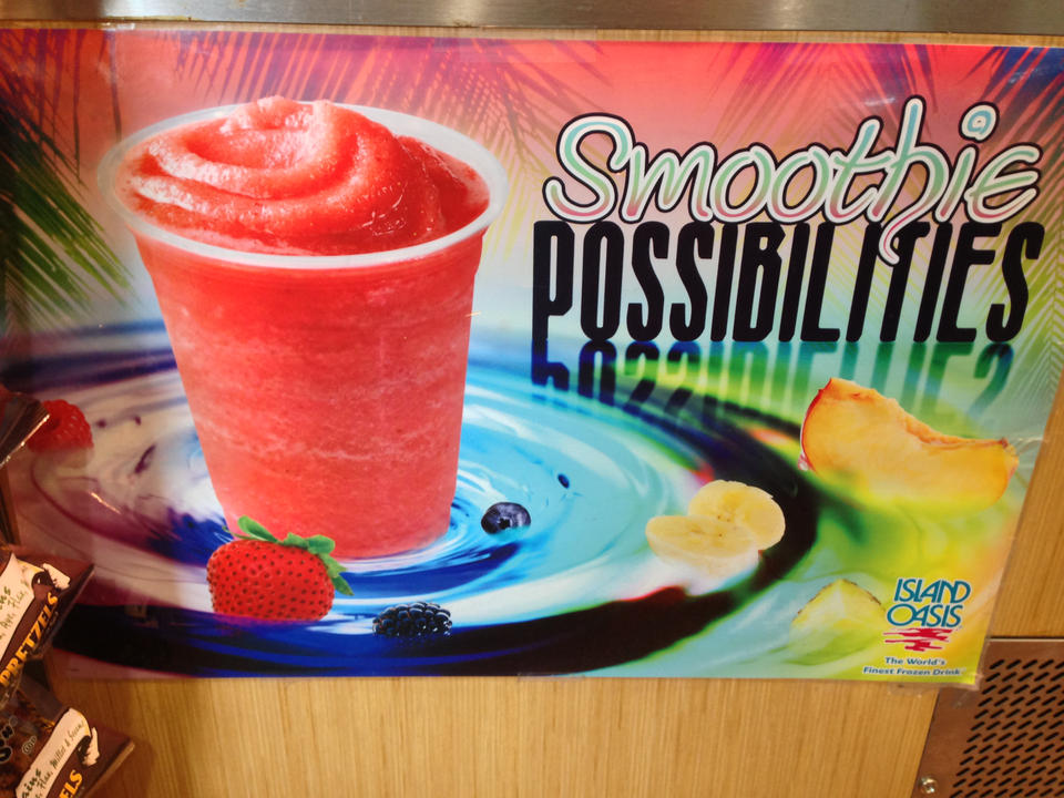 There are approximately 2.4x10^5 smoothie possibilities.