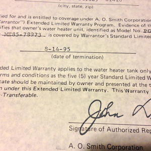 This ten-year warranty ended nineteen years ago.