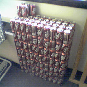 One quarter = 285 cans.