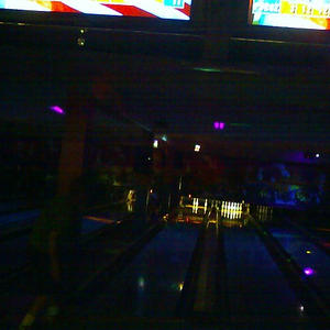 Bowling alleys are dark.